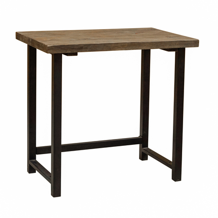 ALATERRE FURNITURE 21" D, 32 W, 30 H, Rustic Natural/Black, Solid Birch Wood and Metal AMBA0520